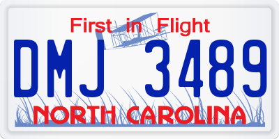 NC license plate DMJ3489