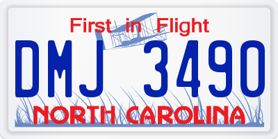 NC license plate DMJ3490