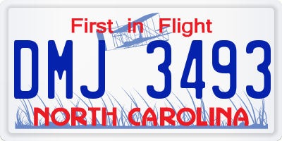 NC license plate DMJ3493