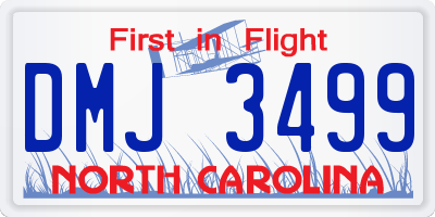 NC license plate DMJ3499