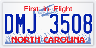 NC license plate DMJ3508