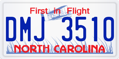 NC license plate DMJ3510