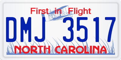 NC license plate DMJ3517