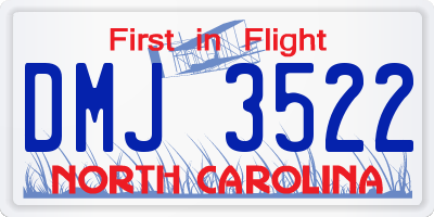 NC license plate DMJ3522
