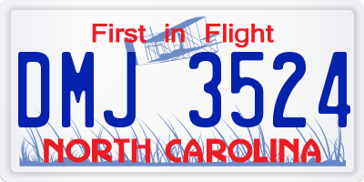 NC license plate DMJ3524