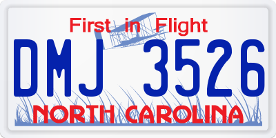 NC license plate DMJ3526