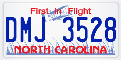 NC license plate DMJ3528