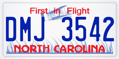 NC license plate DMJ3542