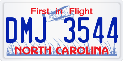 NC license plate DMJ3544