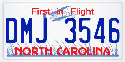 NC license plate DMJ3546