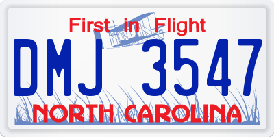 NC license plate DMJ3547