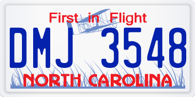 NC license plate DMJ3548