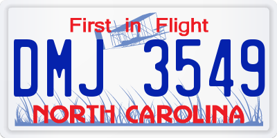 NC license plate DMJ3549