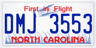NC license plate DMJ3553