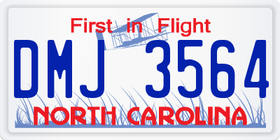 NC license plate DMJ3564