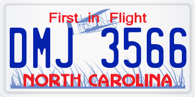 NC license plate DMJ3566