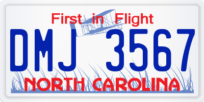 NC license plate DMJ3567
