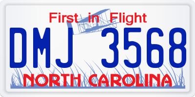 NC license plate DMJ3568