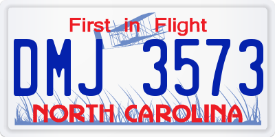 NC license plate DMJ3573