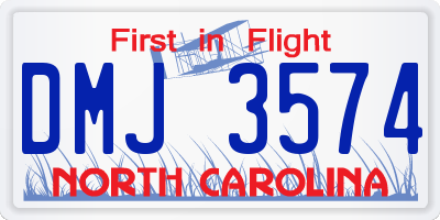 NC license plate DMJ3574