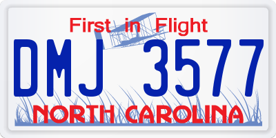 NC license plate DMJ3577