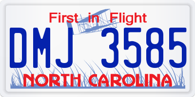 NC license plate DMJ3585