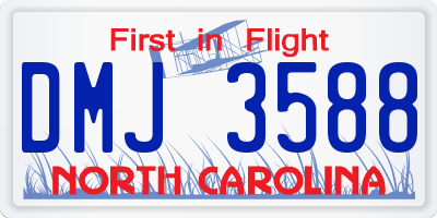 NC license plate DMJ3588