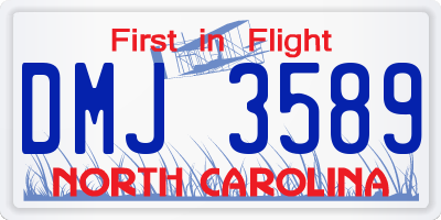 NC license plate DMJ3589