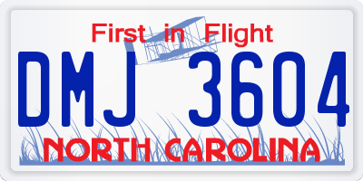 NC license plate DMJ3604