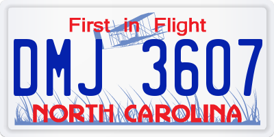 NC license plate DMJ3607