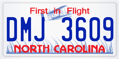 NC license plate DMJ3609