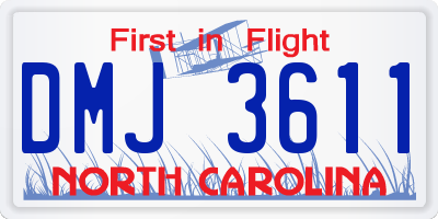 NC license plate DMJ3611