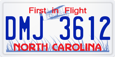 NC license plate DMJ3612