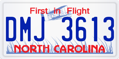 NC license plate DMJ3613