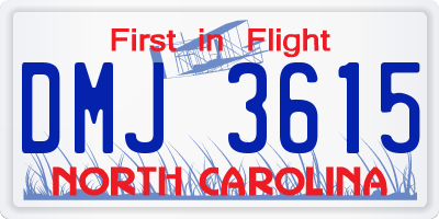 NC license plate DMJ3615