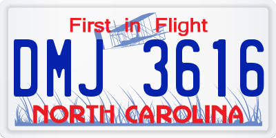 NC license plate DMJ3616