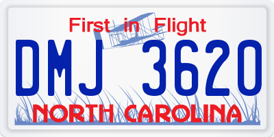 NC license plate DMJ3620