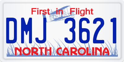 NC license plate DMJ3621