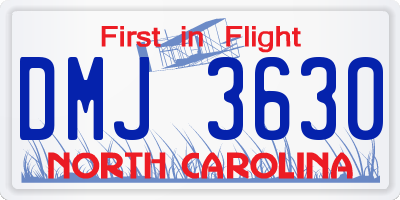 NC license plate DMJ3630