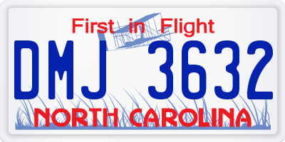 NC license plate DMJ3632