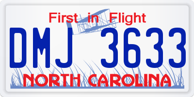 NC license plate DMJ3633