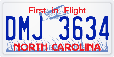 NC license plate DMJ3634