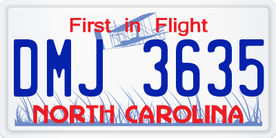 NC license plate DMJ3635