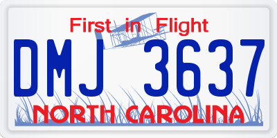 NC license plate DMJ3637