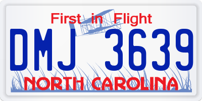 NC license plate DMJ3639