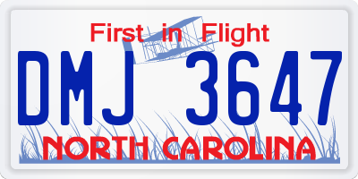 NC license plate DMJ3647