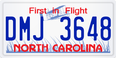 NC license plate DMJ3648