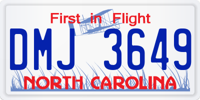 NC license plate DMJ3649