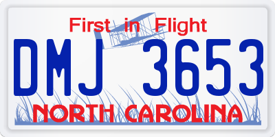 NC license plate DMJ3653