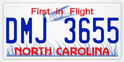 NC license plate DMJ3655